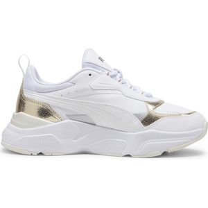 PUMA Cassia Metallic Shine Dames Sneakers - PUMA White-PUMA Gold-PUMA Silver-Vapor Gray - Maat 37.5