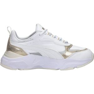 PUMA Cassia Metallic Shine Dames Sneakers - PUMA White-PUMA Gold-PUMA Silver-Vapor Gray - Maat 39