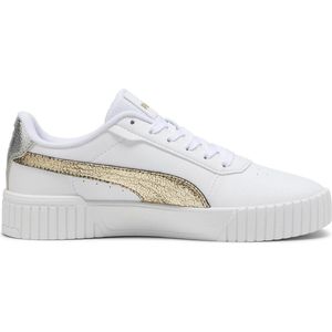 Puma Vrouwen Carina 2.0 Metallic Shine Sneakers, PUMA Wit-PUMA Gold-PUMA Zilver, 5 UK, Puma Wit PUMA Goud PUMA Zilver, 38 EU