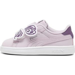 PUMA Smash 3.0 Bfly V Inf Sneakers voor meisjes, Grape Mist Crushed Berry PUMA White, 27 EU
