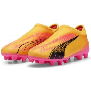 PUMA Ultra Match Ll Fg/Ag Jr Voetbalschoenen, uniseks, kinderen, SUN STREAM-PUMA BLACK-Sunset Glow, 38.5 EU