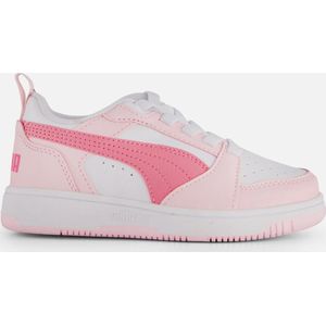 PUMA Uniseks kinderen Rebound V6 Lo AC PS Sneakers, Puma White Fast Pink Whisp Of Pink, 31 EU