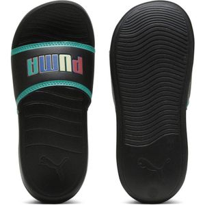 PUMA Unisex Kids Popcat 20 Ready, set, Better PS glijdende sandalen, Puma Black PUMA Black Sparkling Green, 32 EU
