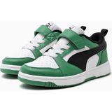 PUMA Rebound V6 Lo sneakers, Groen/Zwart/Wit, Maat 28,5