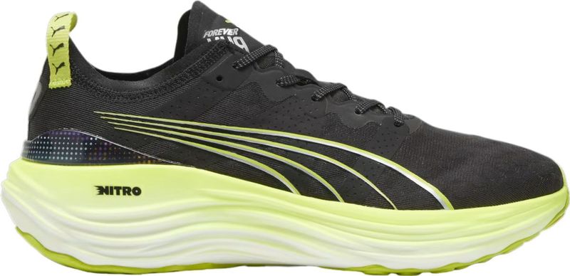 Puma - Foreverrun Nitro - Hardloopschoenen - Zwart/Limo Groen - Ademend Mesh
