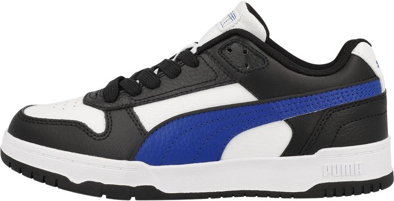PUMA Rebound Game Low Sneakers Kids Zwart Wit Blauw