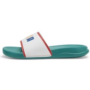 PUMA Popcat 20 Ready, Set, Better Jr, Slide sandalen, uniseks, kinderen, groen/wit/rood (Sparkling Green PUMA wit actief rood), 38 EU