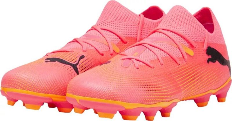 Puma - Future 7 Match Voetbalschoenen - Gras/Kunstgras - Zwart/Geel - Mesh