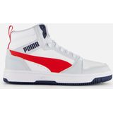 Puma Rebound V6 Mid Sneakers Lichtgrijs/Donkerblauw/Rood