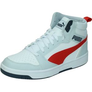 Puma rebound v6 mid in de kleur grijs.