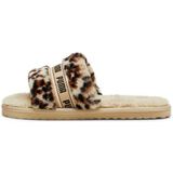 PUMA Fluff I Am The Drama Slide Sandaal voor dames, Putty Brown Mushroom PUMA Zwart, 39 EU