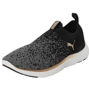 PUMA Dames Softride Remi Slip-on Knit WN's Road Running Schoen, Puma Black PUMA Gold Cool Donkergrijs, 40 EU