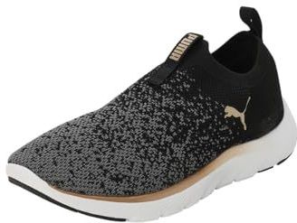 Softride Remi Slip-on Knit hardloopschoenen voor Dames, Zwart/Grijs/Goud, Maat 42 | PUMA