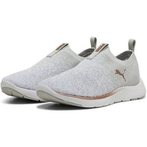 PUMA Dames Softride Remi Slip-on Knit WN's Road Running Schoen, Asgrijs PUMA Wit Rose Goud, 37.5 EU