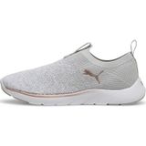PUMA Softride Remi Slip-on Knit Wn's Hardloopschoenen voor dames, ASH GRAY-PUMA WIT-ROZE GOLD, 39 EU