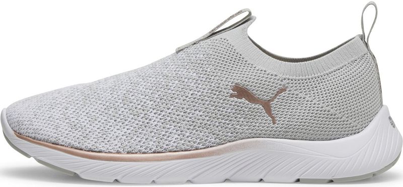 PUMA Softride Remi Slip-on Knit Wn's Hardloopschoenen voor dames, ASH GRAY-PUMA WIT-ROZE GOLD, 39 EU