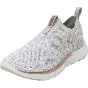 PUMA Dames Softride Remi Slip-on Knit WN's Road Running Schoen, Ash Gray PUMA Wit Rose Goud, 42.5 EU