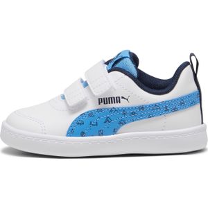 PUMA Courtflex V2 Woods V Inf, uniseks gymschoenen voor kinderen en jongens, Puma wit rek blauw, 19104 EU