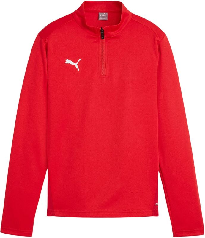 PUMA - teamGOAL - Trainingstrui - Rood Wit - 1/4-Zip Kids