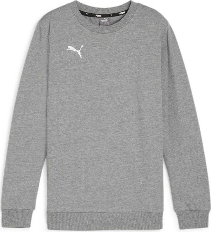 PUMA teamGOAL Casuals Crew Neck Sweat Jr Jongens sporttrui - Medium Gray Heather-Puma White