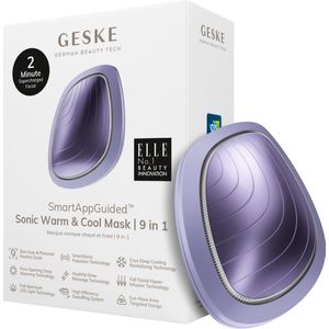 GESKE | SmartAppGuided™ Sonic Warm & Cool Mask | 9 in 1 | Beauty LED-gezichtsmasker | Volledig LED-spectrum en roodlichttherapie | Warmte | Koeling | Verhoogde inname van gezichtsverzorging
