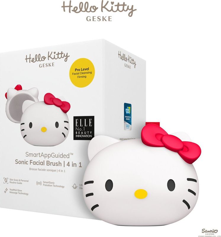 SmartAppGuided™ Gezichtsborstel - Hello Kitty - 4 in 1 - Huidverstevigend - Dieptereinigend