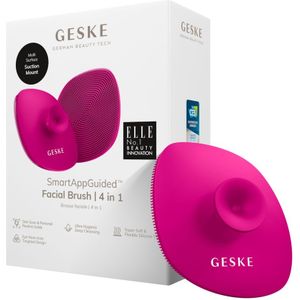 GESKE | SmartAppGuided™ Facial Brush 4 in 1 | Gezichtsreinigingsborstel met handvat | Zachte siliconen borstel | Professionele gezichtsreiniging | Gezichtsreinigingsapparaat | Huidreiniging
