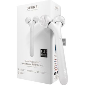 GESKE | SmartAppGuided™ Sonic Facial Roller | 4 in 1 | Dermaroller | Apparaat voor gezicht | Dermarol | Professionele gezichtsroller | Verstevigt en definieert de huid van het gezicht