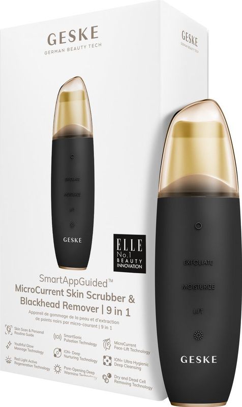 SmartAppGuided - MicroCurrent Huidscrubber - Gezichtsreinigers - Wit - 9 in 1
