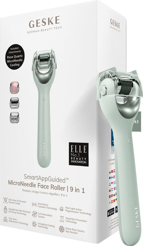 SmartAppGuided™ MicroNeedle Gezichtsroller - 9 in 1 - Rozenkwarts - Huidverzorging