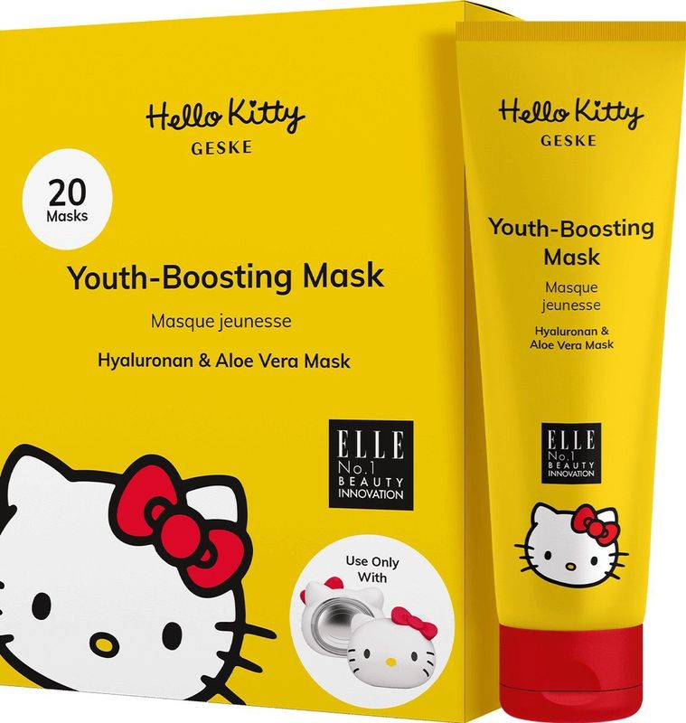 GESKE x Hello Kitty | Verjongend masker | Eenvoudig aanbrengen met het GESKE Sonic Warm and Cool Mask | Maskers tegen veroudering | Vochtige gezichtsmaskers voor dames en heren | Vegan formule