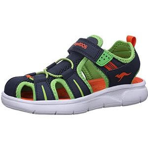 KangaROOS K-es Play sandalen voor jongens, Dk Navy Lime, 30 EU