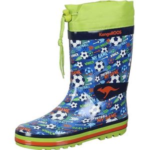 KangaROOS K-summerrain Rubberlaarzen voor kinderen, uniseks, lime soccer, 25 EU