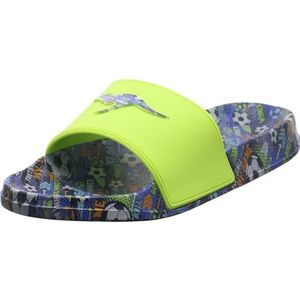 KangaROOS Unisex K-Slide Print Sandalen, Lime/Soccer, 35 EU, Lime Soccer, 35 EU