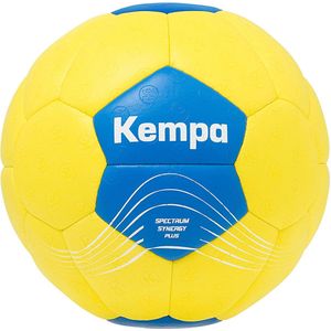 Uhlsport GmbH Kempa Spectrum Synergy Plus Handbalspel en trainingsbal met een 30-panel-constructie, uniseks jeugd, Zweeds geel/Zweeds blauw, 1