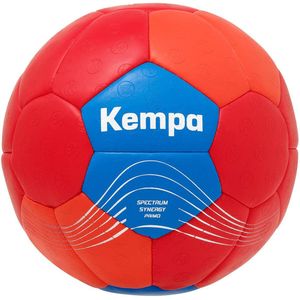 Uhlsport GmbH Kempa Spectrum Synergy Primo handbal spel en trainingsbal met een 30-panel-constructie, uniseks jeugd, rood/Zweeds blauw, 1