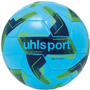 Uhlsport 350 Soft Lightbal - Ijsblauw / Marine / Fluo Groen | Maat: 4