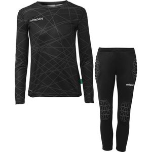 Uhlsport - Prediction - Goalkeeper Set - Zwart - Gewatteerde Ellebogen, Latex Palm