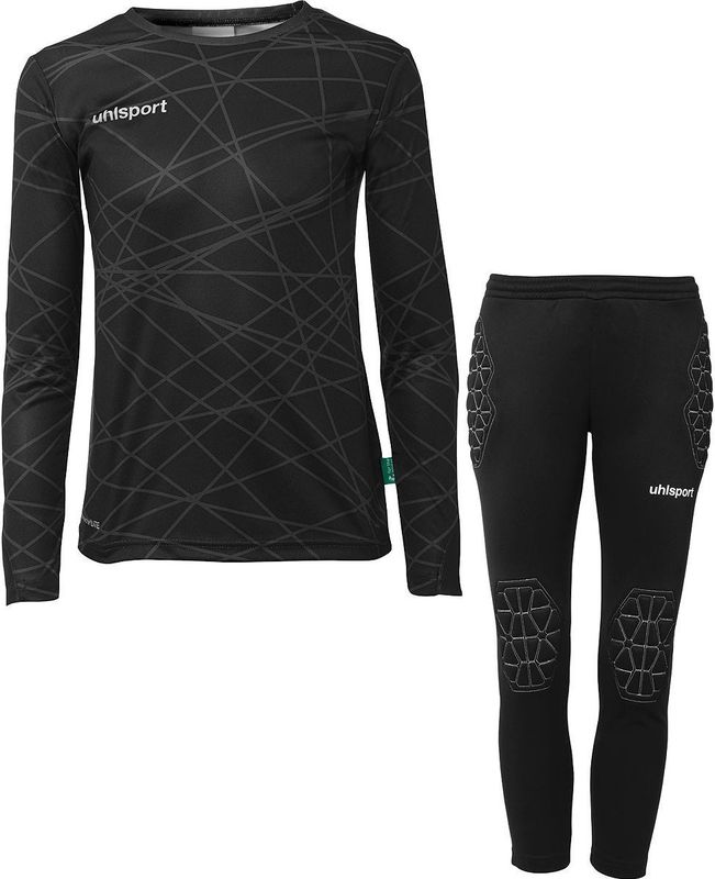 Uhlsport - Prediction - Goalkeeper Set - Zwart - Gewatteerde Ellebogen, Latex Palm
