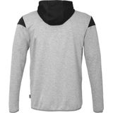 Uhlsport Squad 27 Jas Met Kap Kinderen - Donkergrijs Gemeleerd / Zwart | Maat: 116