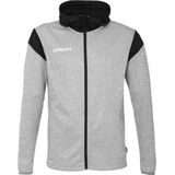 Uhlsport Squad 27 Jas Met Kap Kinderen - Donkergrijs Gemeleerd / Zwart | Maat: 116