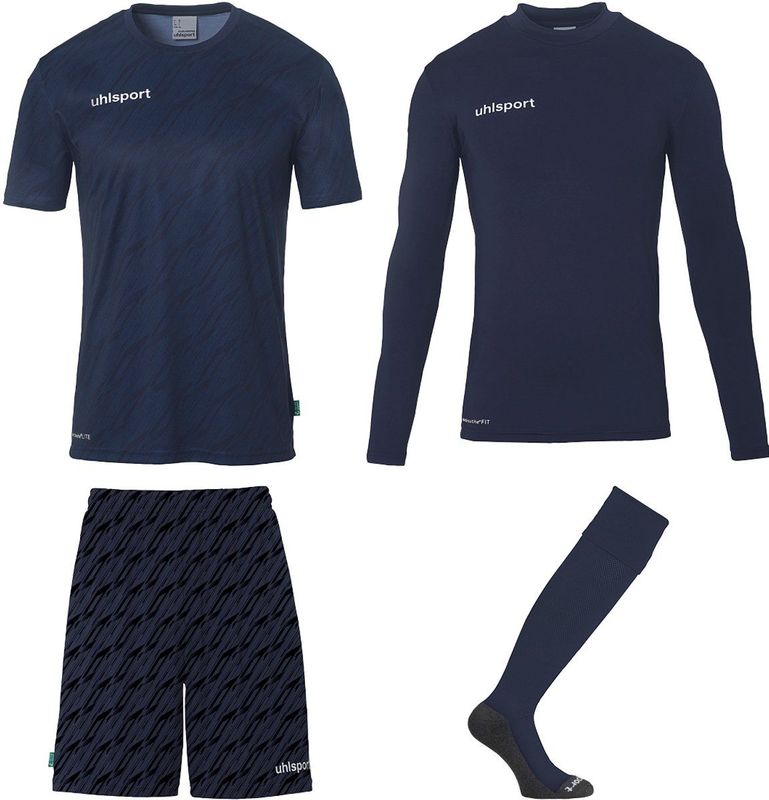 uhlsport - Progressieve Jersey Set - Voetbal Unisex Keepersset - Compleet met Shirt, Basislaag, Shorts en Sokken
