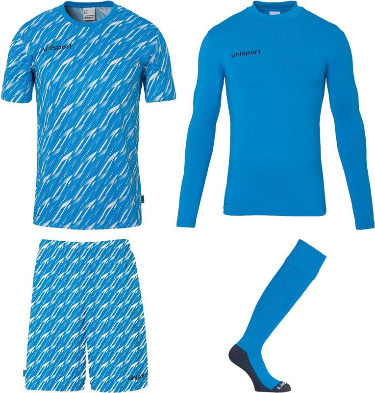 Uhlsport - Progressive Keeperstenue Pack - Kids - Blauw - Gerecycled Polyester