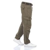 TIMEZONE Heren Cargo Broek Broeken BenitoTZ comfort/relaxed Fit Olijf Volwassenen Herenbroek Riem