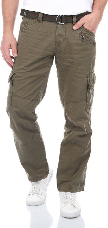 TIMEZONE Heren Cargo Broek Broeken BenitoTZ comfort/relaxed Fit Olijf Volwassenen Herenbroek Riem