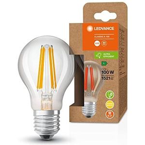 LEDVANCE Spaarlamp, gloeilamp, E27, warm wit (3000K), 7,2 watt, vervangt 100W gloeilamp, zeer efficiënt en energiebesparend, pak van 6