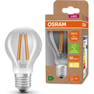 OSRAM LED spaarlamp, gloeilamp, E27, warm wit (3000K), 7,2 watt, vervangt 100W gloeilamp, zeer efficiënt en energiebesparend, pak 1