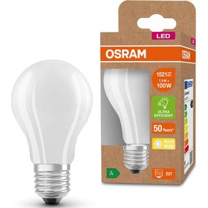 OSRAM LED spaarlamp, matte lamp, E27, warm wit (3000K), 7,2 watt, vervangt 100W gloeilamp, zeer efficiënt en energiebesparend, pak 1