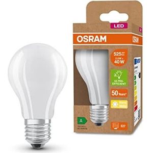 OSRAM LED spaarlamp, matte lamp, E27, warm wit (3000K), 2,5 watt, vervangt 40W gloeilamp, zeer efficiënt en energiebesparend, pak van 6