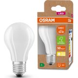 OSRAM Lamps LED spaarlamp matglazen lamp E27 warm wit (3000K) 4 watt vervangt 60W gloeilamp zeer efficiënt en energiebesparend pak 1 Enkele verpakking